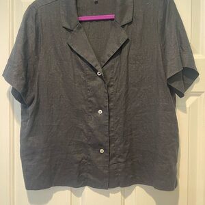 Quince Linen Button-Down Short Sleeve Shirt